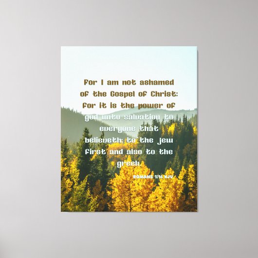 Romeinen 1:16 Bijbelse KJV Pic Wall Art Canvas Afdruk (Voorkant)