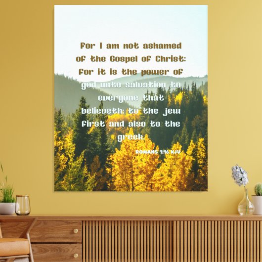 Romeinen 1:16 Bijbelse KJV Pic Wall Art Canvas Afdruk (Insitu (Woonkamer))