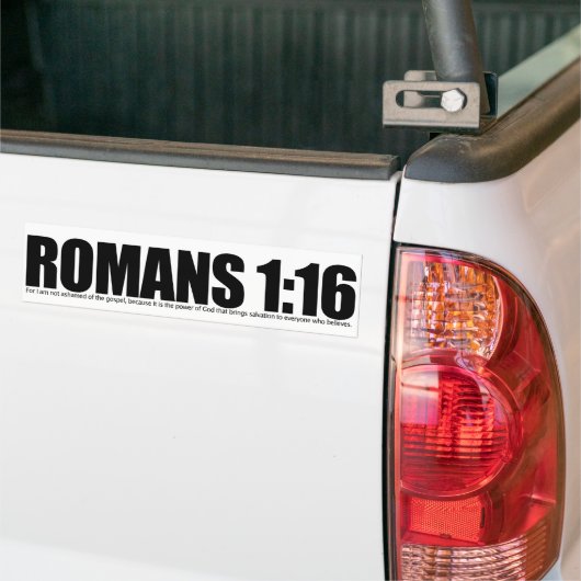 Romeinen 1:16 bumpersticker (Op Truck)