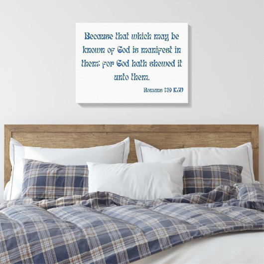Romeinen 1:19 Bijbelse KJV-wandkunst Canvas Afdruk (Insitu (Slaapkamer))