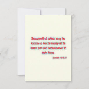 Romeinen 1:19 KJV Bijbel Vast Wenskaart Kaart