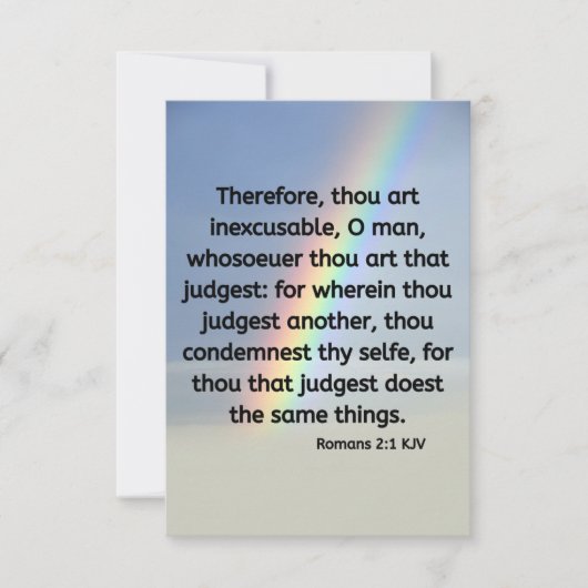 Romeinen 2:1 KJV Bijbel Verse Pic Flat Greep Kaart (Voorkant)