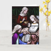 Romeinen 5:1 Glas in lood Kaart (Gele Bloem)