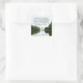 Romeinen 5:3-4 We glory in ons Sufferings Lake Tre Vierkante Sticker (Tas)