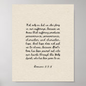 Romeinen 5:3-5 Bijbelvers Poster (Voorkant)