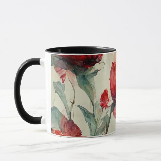 Romeinen 5:5 God's liefde bijbel vers rood roze bl Mok (Links)