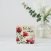 Romeinen 5:5 God's liefde bijbel vers rood roze bl Vierkante Visitekaartje (Staand voorkant)