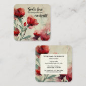 Romeinen 5:5 God's liefde bijbel vers rood roze bl Vierkante Visitekaartje (Voorkant / Achterkant)