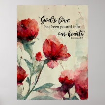 Romeinen 5:5 God's Liefde Bijbel Verse Rode Bloeme