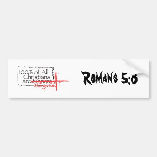 Romeinen 5:8 bumpersticker (Voorkant)