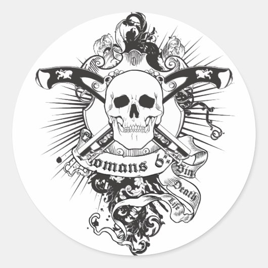 Romeinen 6:23 01 ronde sticker (Voorkant)