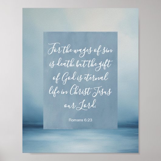 Romeinen 6:23 Aanpasbare Bijbelvers Poster (Voorkant)