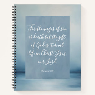 Romeinen 6:23 Bijbelvers Afbeelding Spiraal Notebo Notitieboek