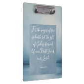 Romeinen 6:23 Bijbelvers Afbeelding Spiral Notitie Klembord (Rechts)