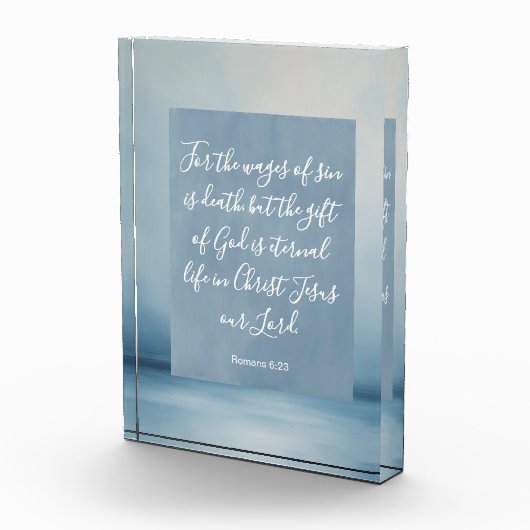Romeinen 6:23 Bijbelvers Fotoblokken (Rechts)