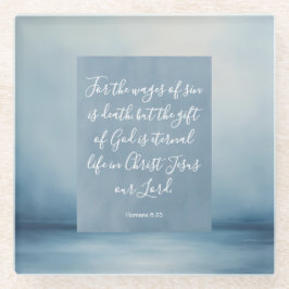 Romeinen 6:23 Bijbelvers Glazen Onderzetter