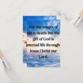 Romeinen 6:23 Bijbelvers Pic Wenskaart Kaart (Voorkant / Achterkant in situ)