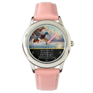 Romeinen 6:23 Christelijk Faith kruis met eenden Horloge