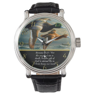   Romeinen 6:23 Christelijk geloof kruis met eende Horloge