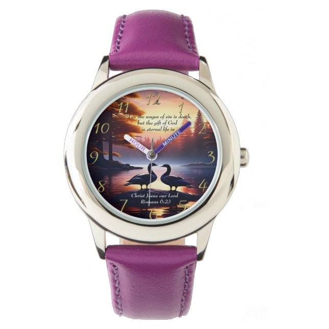  Romeinen 6:23 God zo lief had   Horloge (Voorkant)