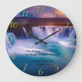 Romeinen 6:23 Gold Christelijk Faith Prayer Grote Klok (Voorkant)