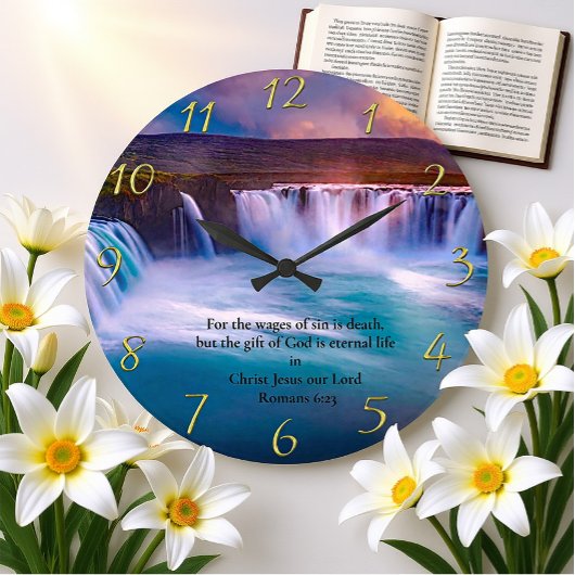 Romeinen 6:23 Gold Christelijk Faith Prayer Grote Klok