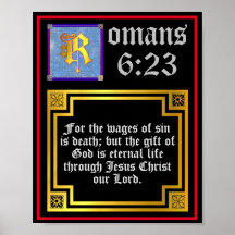 Romeinen 6 23 Gold Illuminated Letter bijbelprijso
