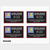 Romeinen 6:23 Gold Illuminated Letter bijbelversie Rechthoekige Sticker (Vel)