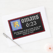 Romeinen 6:23 Gold Illuminated Letter bijbelversie Rechthoekige Sticker (Envelop)