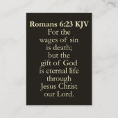 Romeinen 6:23 KJV Kaarten - Kerstcadeau van God Visitekaartje (Achterkant)