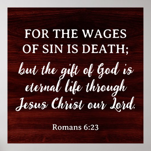 Romeinen 6:23 Staatvertaling Oud-Hollandse inspira Poster (Voorkant)