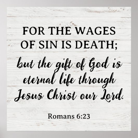 Romeinen 6:23 Staatvertaling Oud-Hollandse inspira Poster (Voorkant)