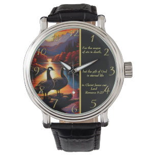 Romeinen 6:23  Witte Kerk  goud Horloge