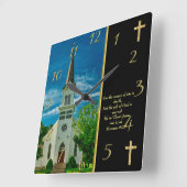 Romeinen 6:23 Witte Kerk Vierkante Klok (Hoek)