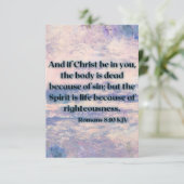 Romeinen 8:10 KJV Bijbelscriptie Pic Greeting Kaart (Staand voorkant)