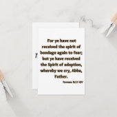 Romeinen 8:15 KJV Bijbel Schrift Groet Kaart (Voorkant / Achterkant in situ)