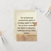 Romeinen 8:15 KJV Bijbel Schrift Pic Groet Kaart (Voorkant / Achterkant in situ)