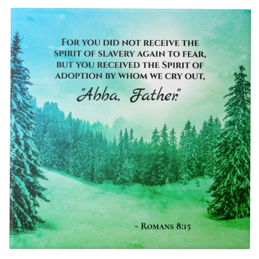 Romeinen 8:15 We roepen 'Abba Vader' op Tegeltje (Voorkant)