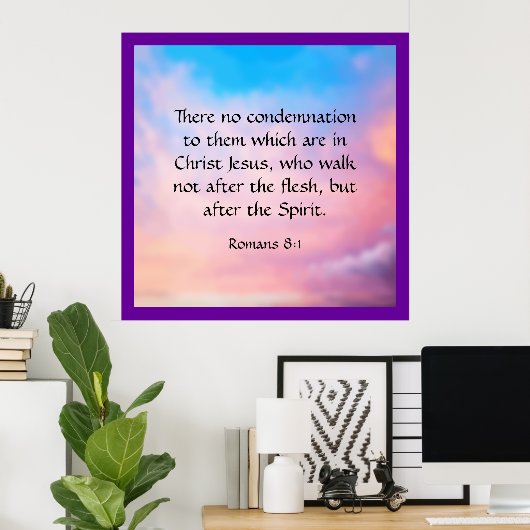 Romeinen 8:1 poster (Thuiskantoor)