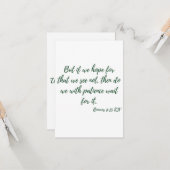 Romeinen 8:25 KJV Bijbel Schrift Groet Kaart (Voorkant / Achterkant in situ)
