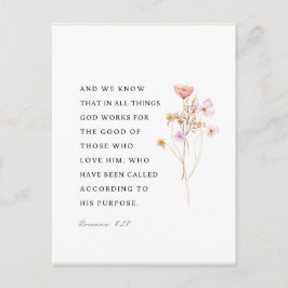 Romeinen 8:28 Alle Dingen Samen Poster Briefkaart