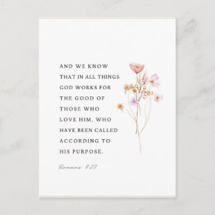 Romeinen 8:28 Alle Dingen Samen Poster Briefkaart
