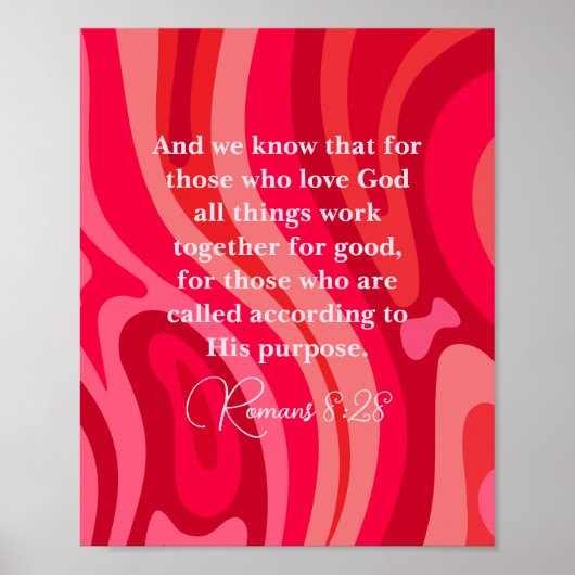Romeinen 8:28 Alle dingen werken samen in de Schri Poster (Voorkant)