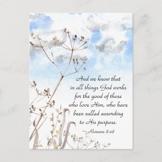 Romeinen 8:28 Alles wat God goed doet Briefkaart (Voorkant)