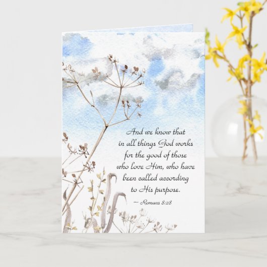 Romeinen 8:28 Alles wat God goed doet Kaart (Gele Bloem)