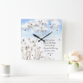 Romeinen 8:28 Alles wat God goed doet Vierkante Klok (Huis)