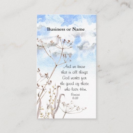 Romeinen 8:28 Alles wat God goed doet Visitekaartje (Voorkant)