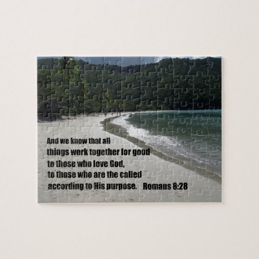 Romeinen 8:28 Alles werkt goed samen... Legpuzzel (Horizontaal)