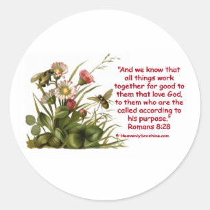 Romeinen 8:28 Bee Motif Ronde Sticker