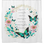 Romeinen 8:28 Bloemen en vlinders Douchegordijn (Voorkant)